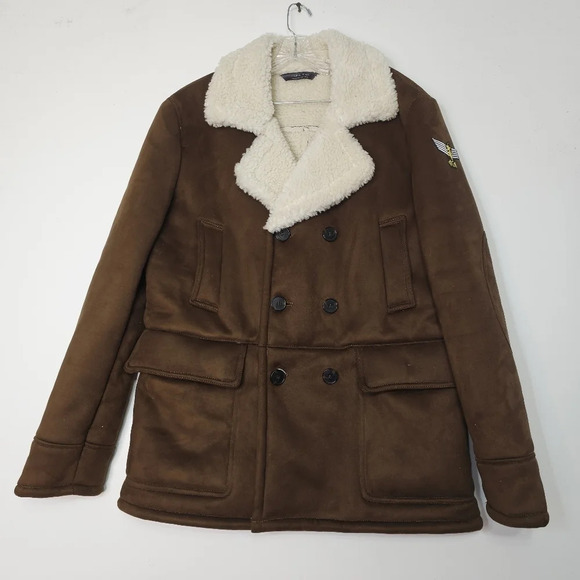 Zara Men faux sherpa winter coat size XLarge - Picture 1 of 12